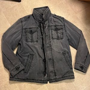 Distressed Denim Old Navy jacket, gray, large.